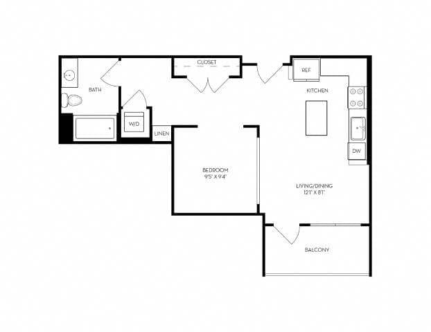 Floor Plan - 1x1 - G2-L