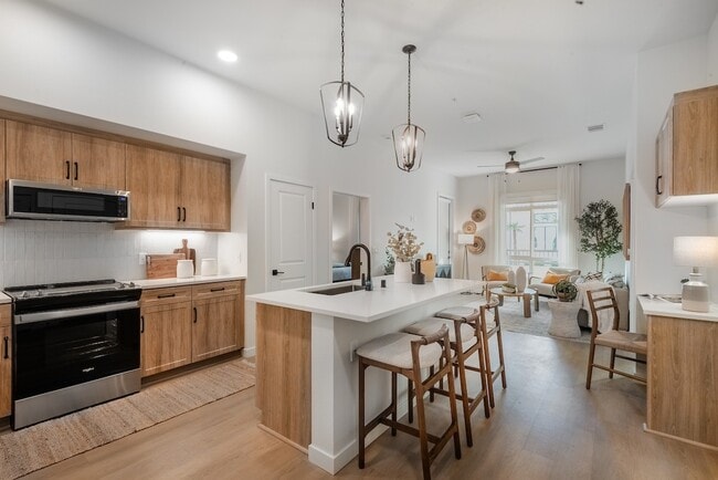 2BD, 2BA - 1,030SF - Kitchen/Living Room - Solana Winchester Hills Apartments