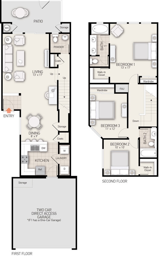 Floor Plan - Plan F2 - townhome