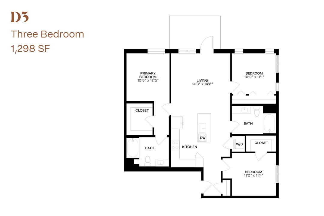 Floor Plan - Three Bedroom D3