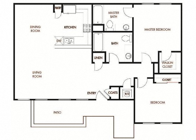 Floor Plan - LIVE - WORK Plan 2 - 2 Bedroom 2 Bath - Ground ...