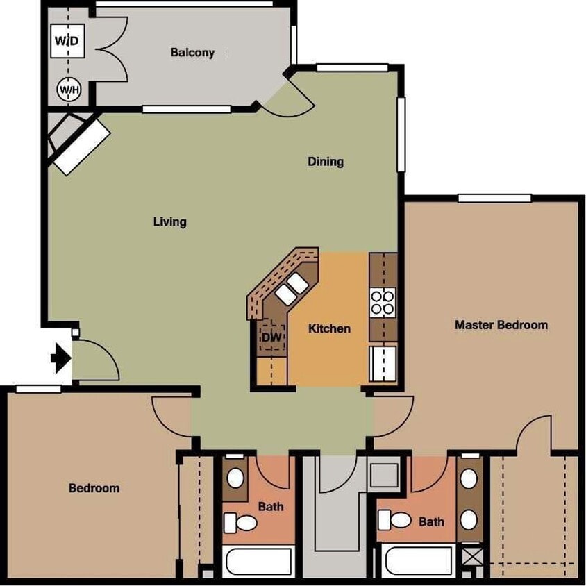 Floor Plan - 2BD / 2BA 3rd floor