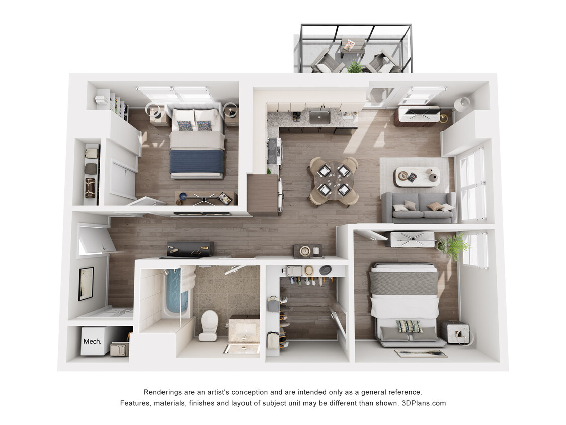 Floor Plan - V - 2 Bedroom