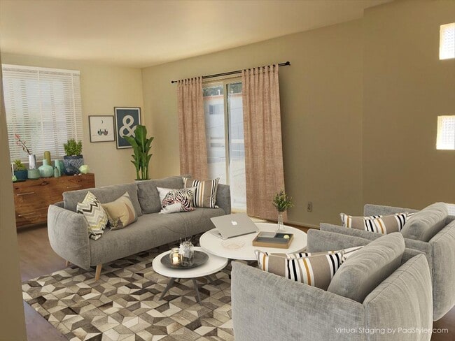 living rm to balcony w virtual furniture deco - 712 Pacific St Unit 3