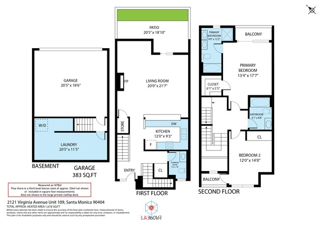 3rd level room & private rooftop deck not shown - 2121 Virginia Ave