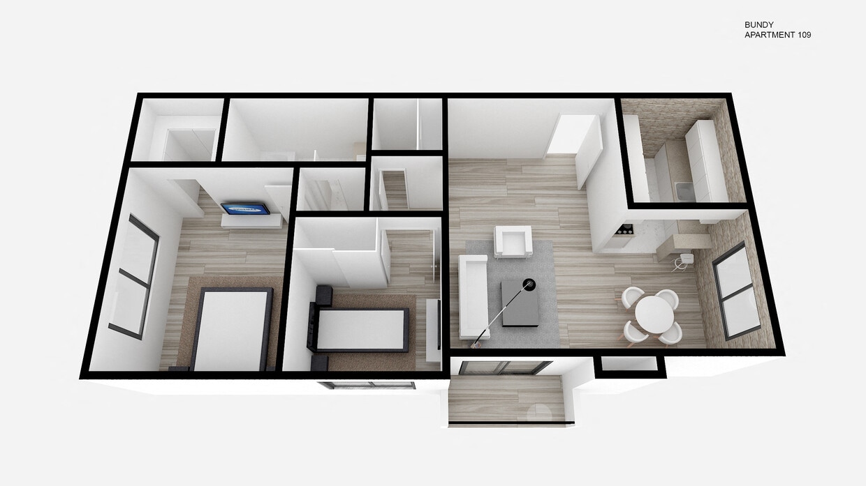 Floor Plan - One Bed ~ One Bath with Den
