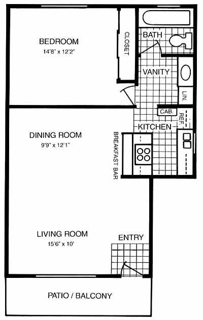 1BR/1BA - 1 Bedroom