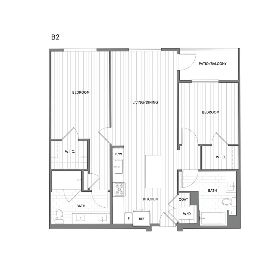 Floor Plan - 2 BR/2 BA
