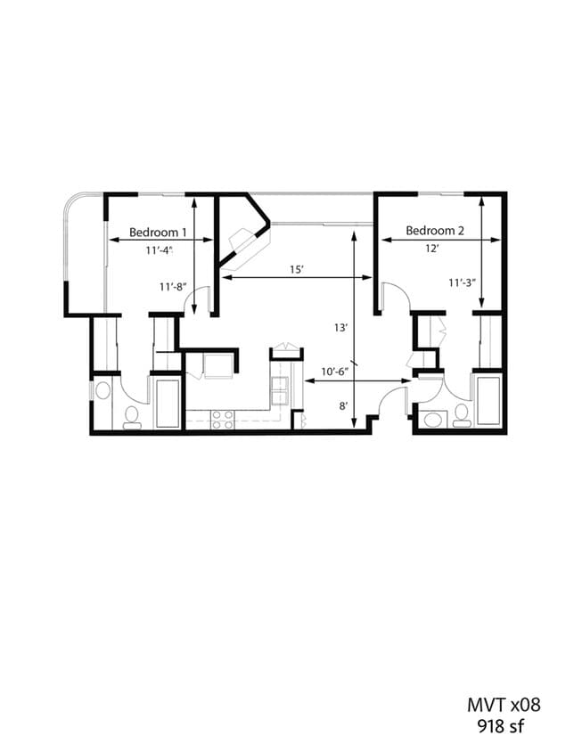 Floor Plan - 2BR 2BA - FLOOR PLAN D - 1441 MIDVALE