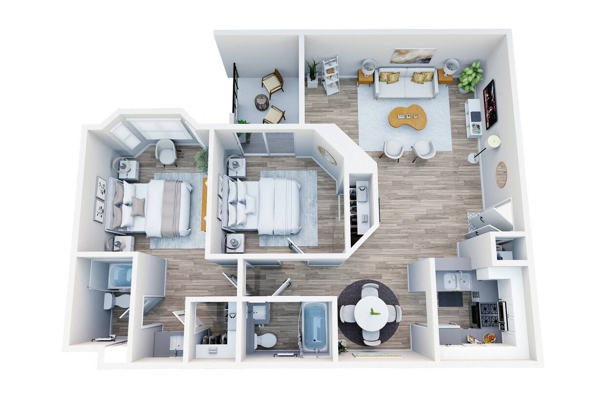 Floor Plan -  2 Bed 2 Bath C