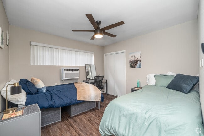 2BR, 2BA - 800SF - Bedroom - USC Student Housing - The Hive On Ellendale