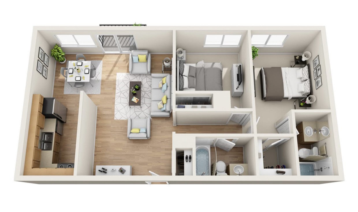 Floor Plan - Two Bedroom, Two Bath B