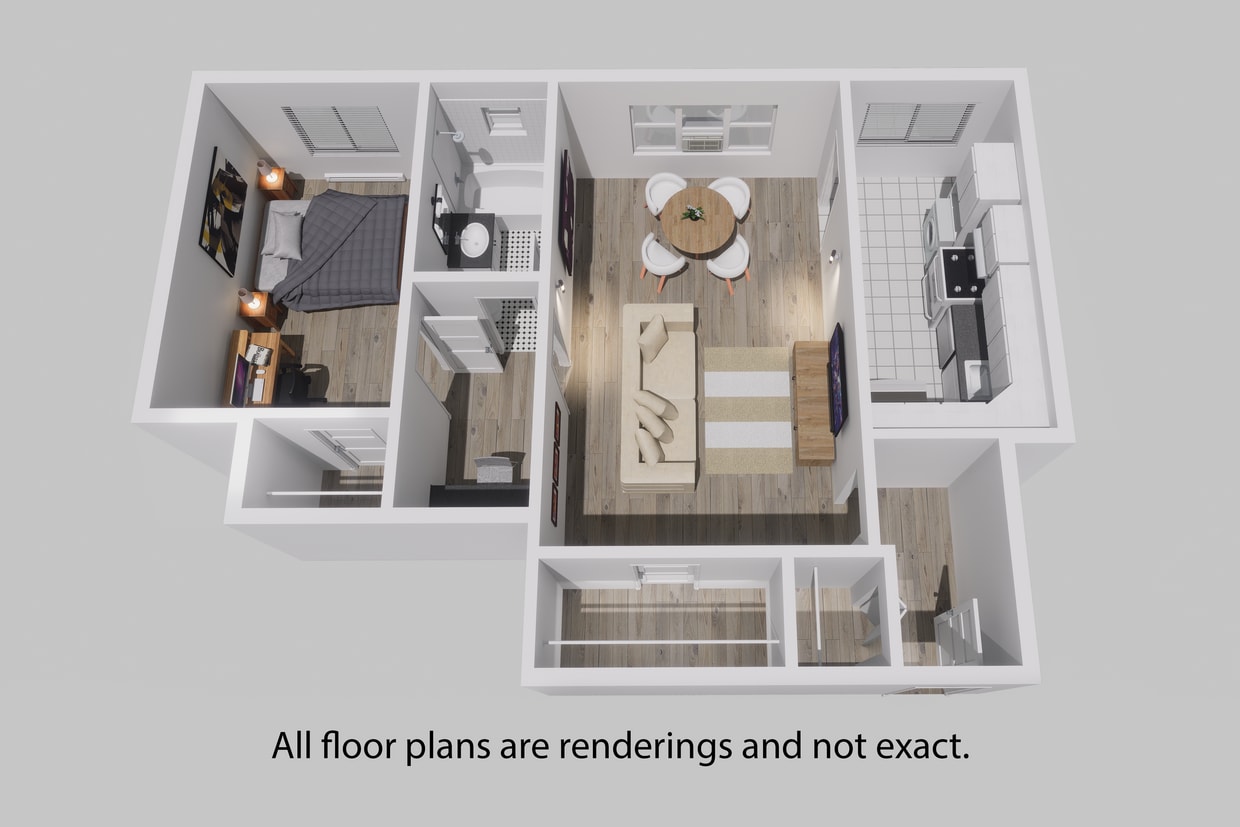 Floor Plan - 1 Bedroom + 1 Bath