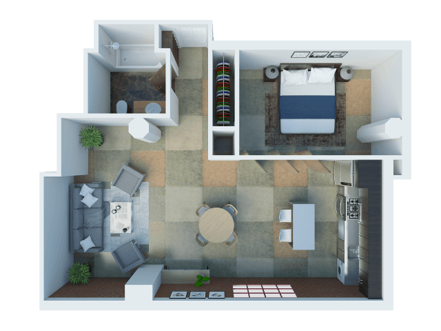 Floor Plan - 1BR/1BA