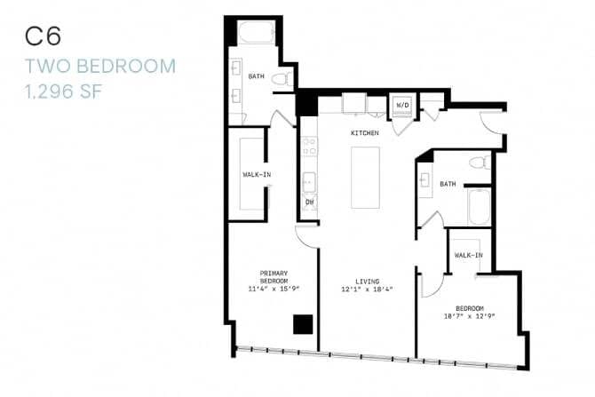 Floor Plan - Two Bedroom C6