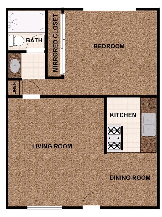1BR/1BA - One Bedroom