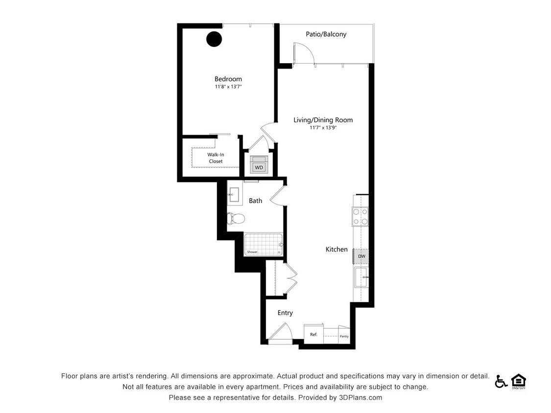 B3.1 | 1 bed 1 bath | 765 sq. ft. - B3.1