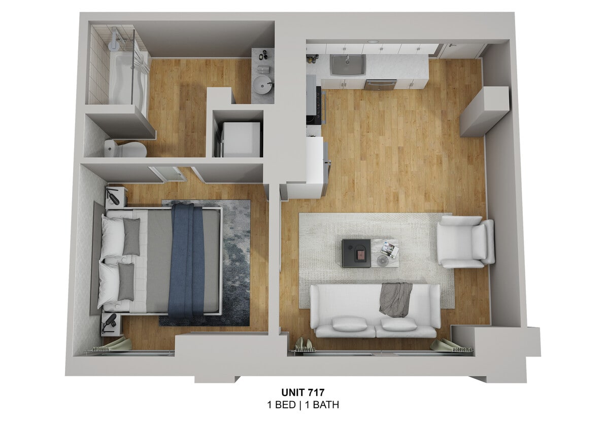 Floor Plan - 1 Bedroom