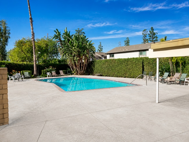 HOA community pool with lounge seating and a well-maintained outdoor area for residents to enjoy. - 339 E Taft Ave Unit 2