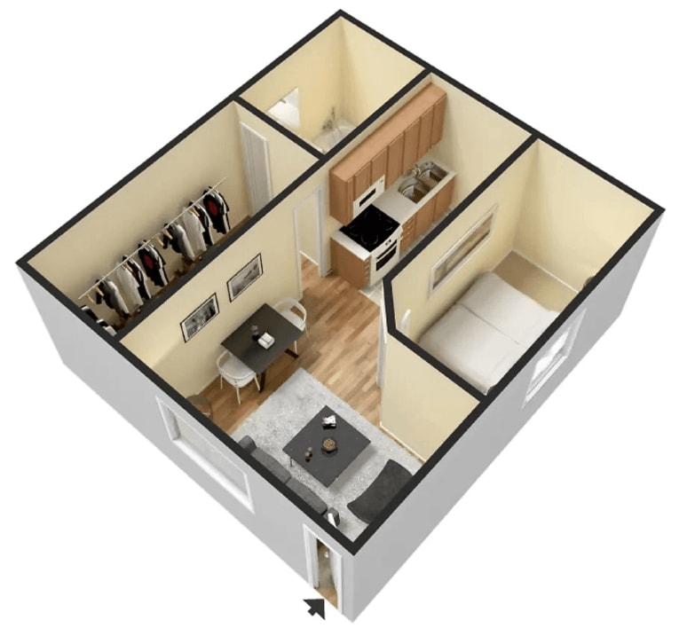 Floor Plan - Small 1 Bedroom