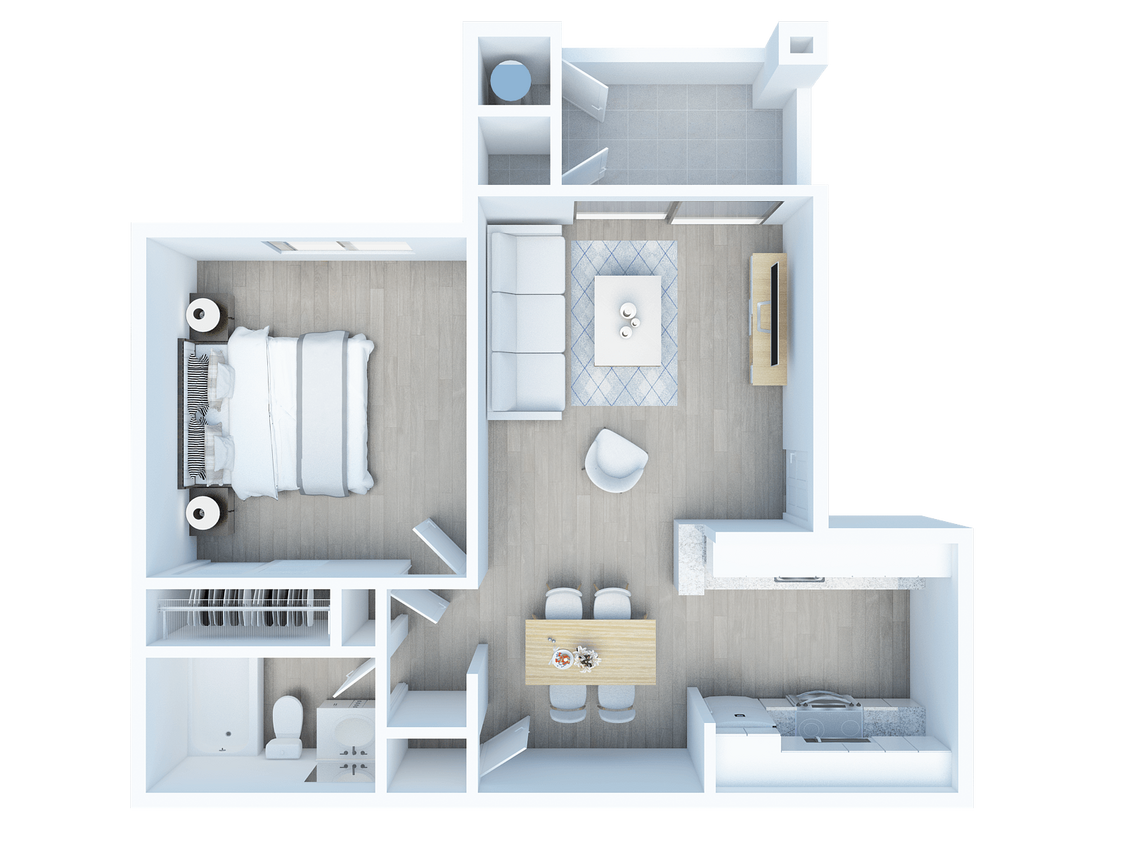 Floor Plan - One Bedroom One Bath