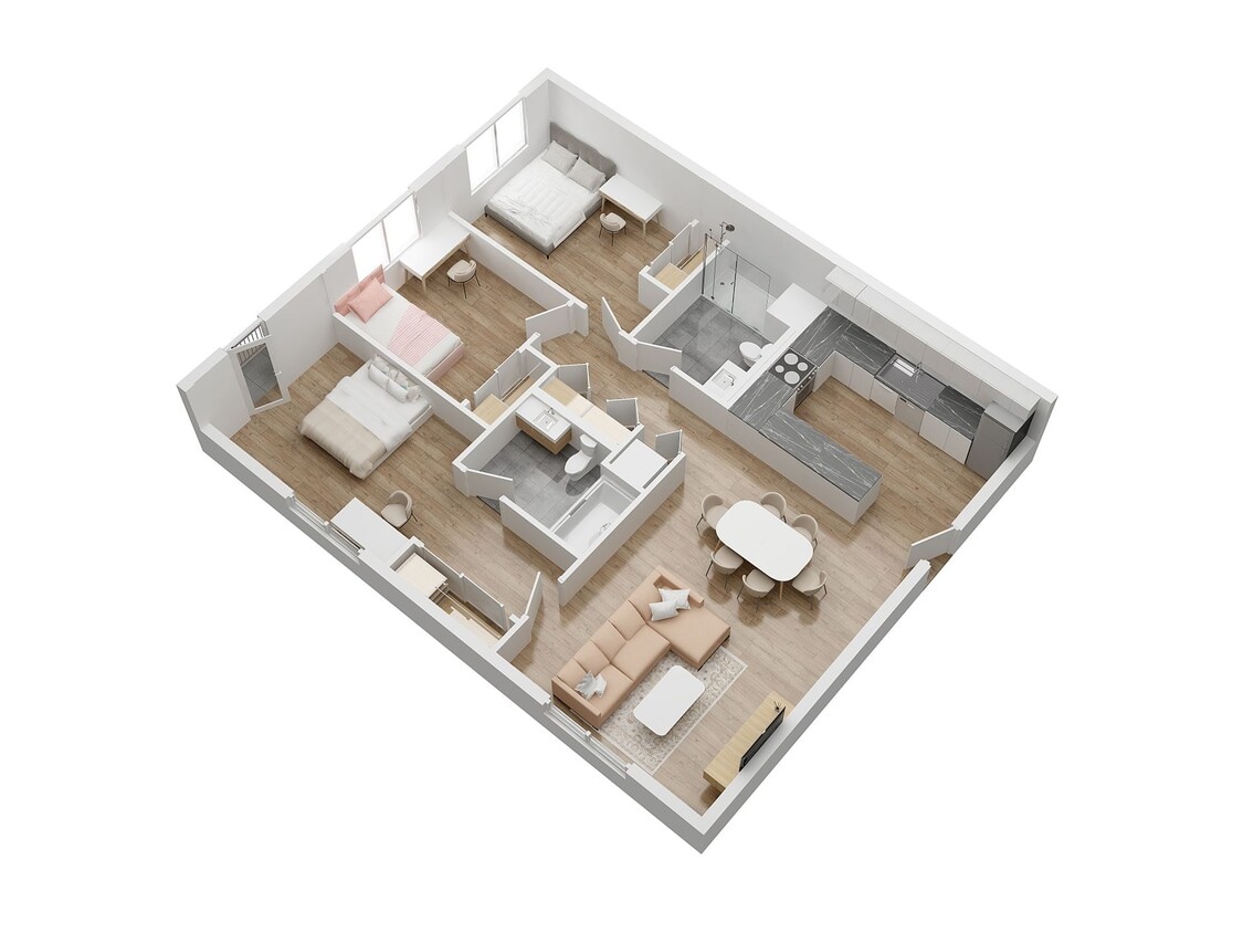 Floor Plan - 4000 Mont Clair Apartments - Unit 301