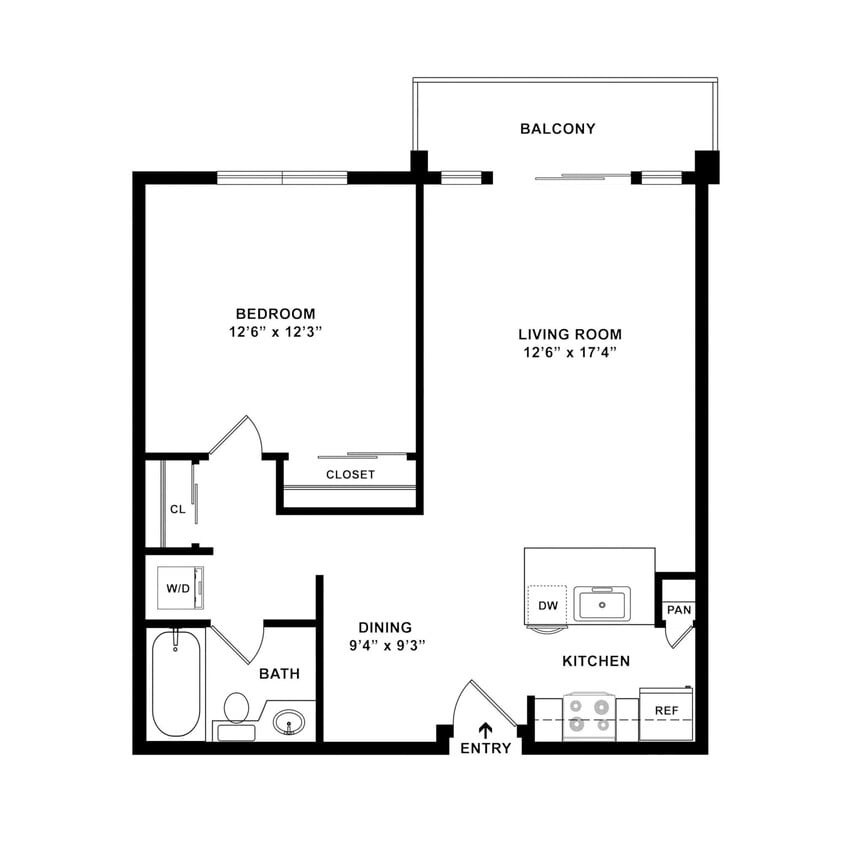 Floor Plan - 1x1B P