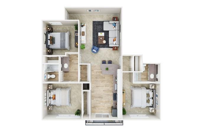 Floor Plan - 3 Bedroom 1.5 Bath