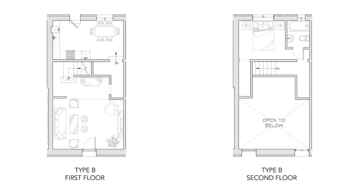 Floor Plan - One Bedroom Townhome
