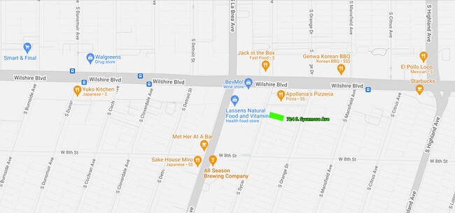 Nearby points of interest - 724 S Sycamore Ave