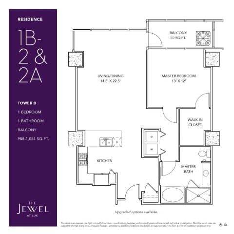 Floor Plan - 1B-2 & 2A