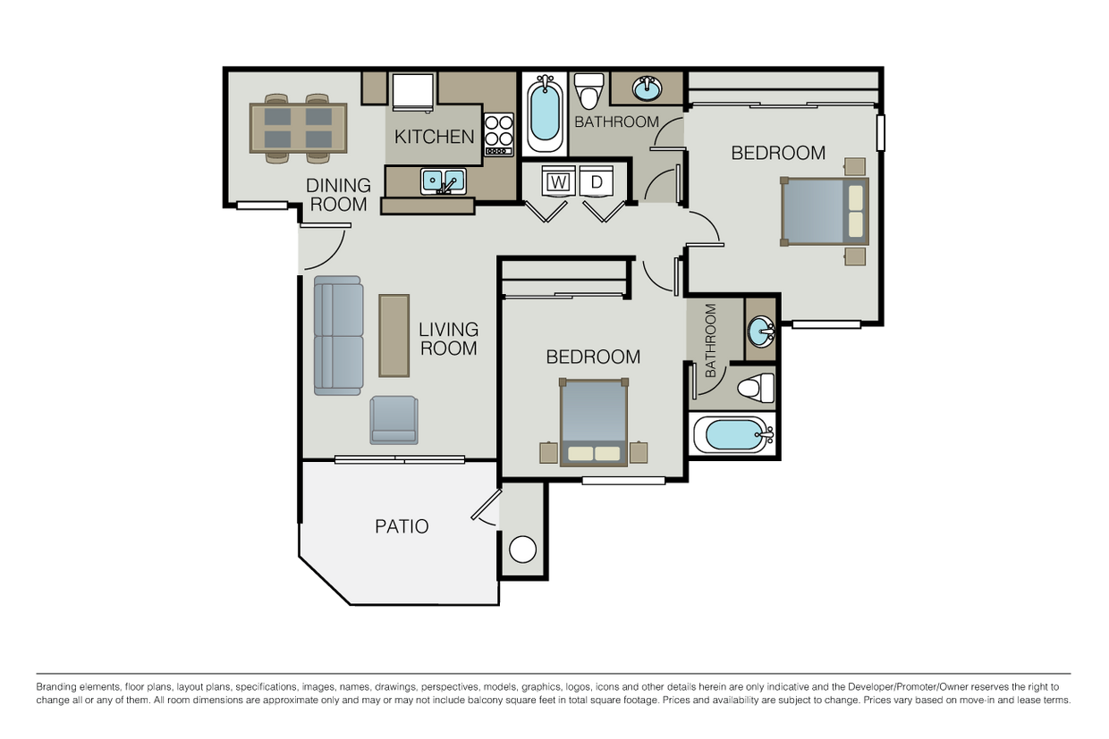 Floor Plan - 2 Bed 2 Bath C
