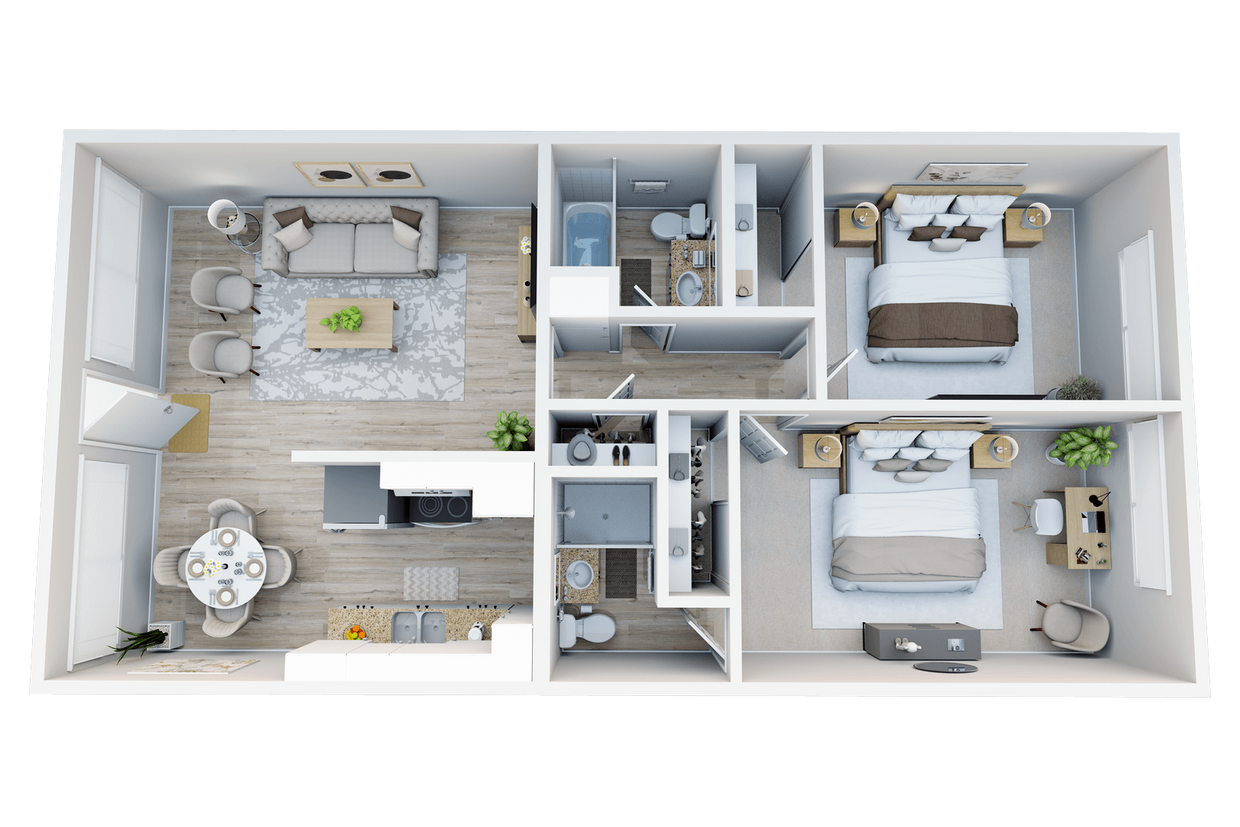Floor Plan - Two Bed Two Bath