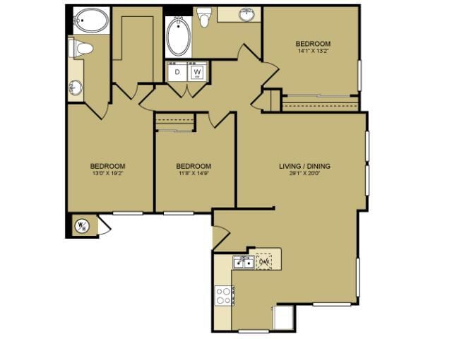 Rodeo Drive | 3Bd2Ba | 1,300SF - Rodeo Drive