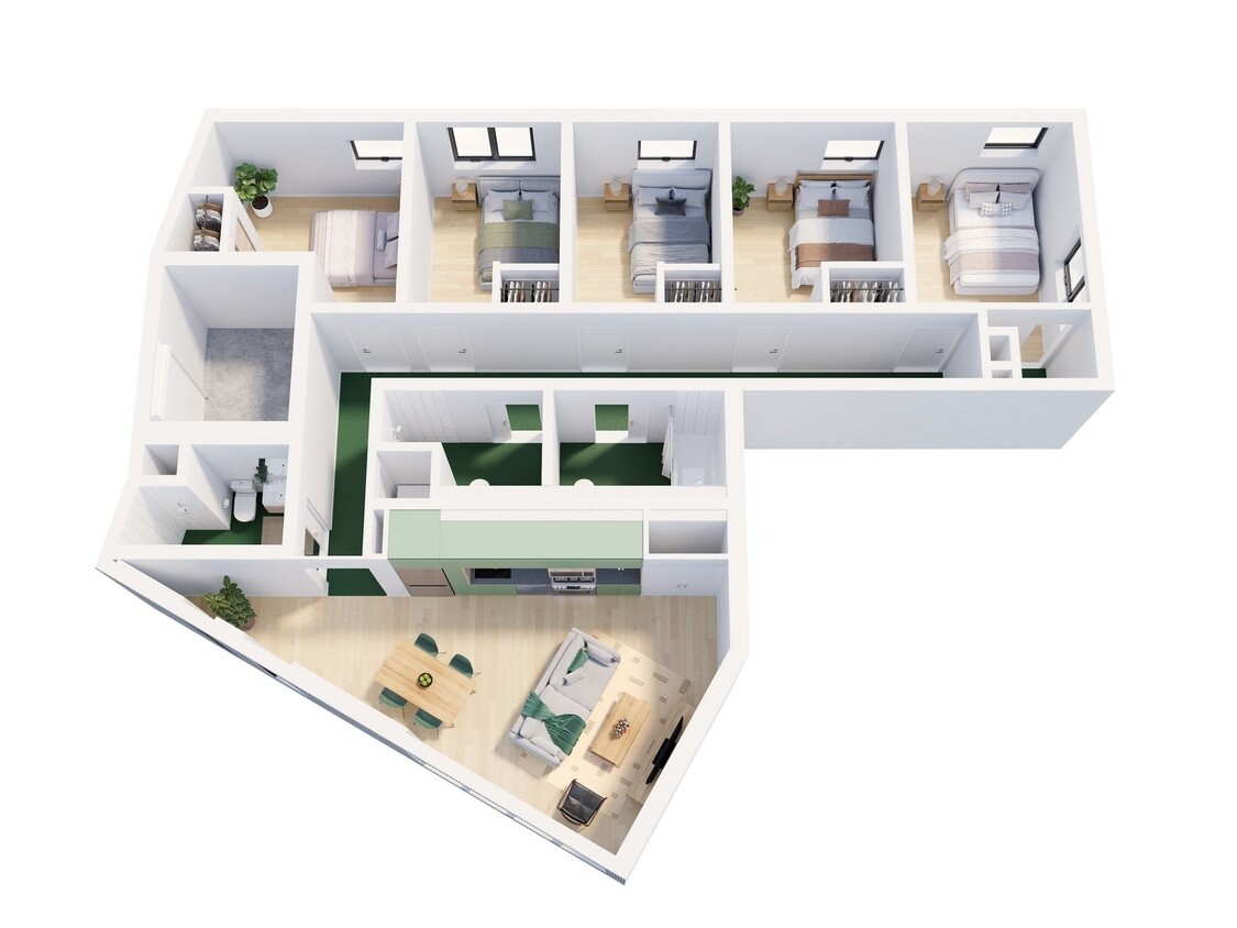 Floor Plan - Co-Living  | Paramount | 5 BR, 3 BA 