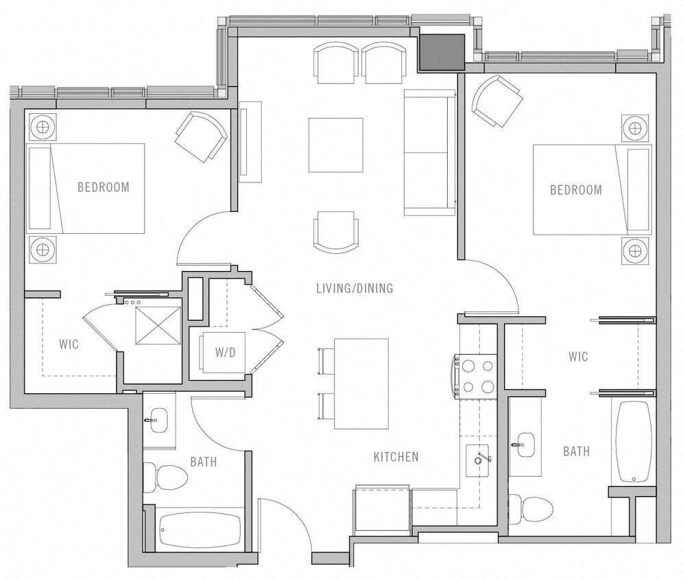 Floor Plan - 2 Bed-2 Bath-C