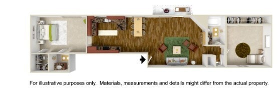 Floor Plan - 2 Bedroom 2 Bath