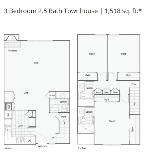 Floor Plan - 3x2.5TH