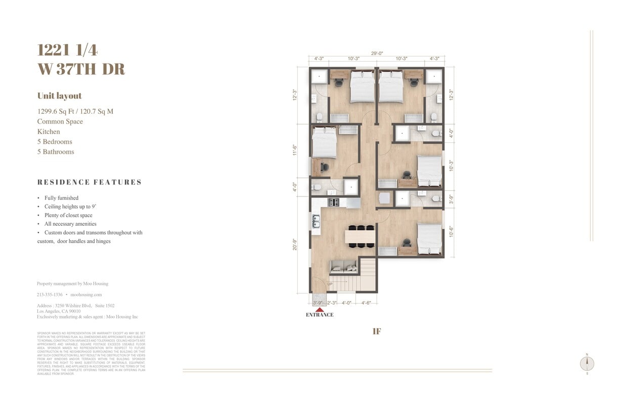 Floor Plan - Privarte room at 1221 W 37th (5B5B)