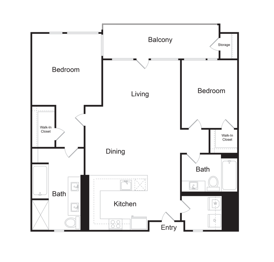 Floor Plan - 2x2Ec