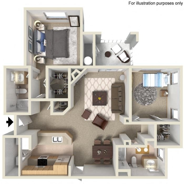 Floor Plan - D Brandriff 1,098 SF