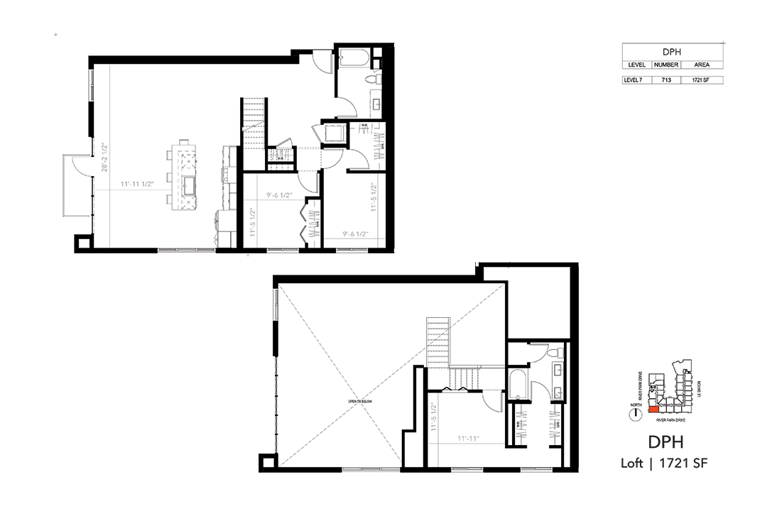 Floor Plan - Three Bedroom Loft DPH