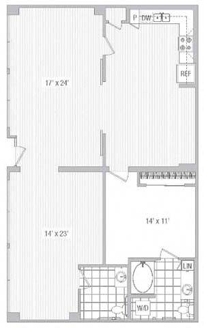 Floor Plan - 1x1.5 WL6-E