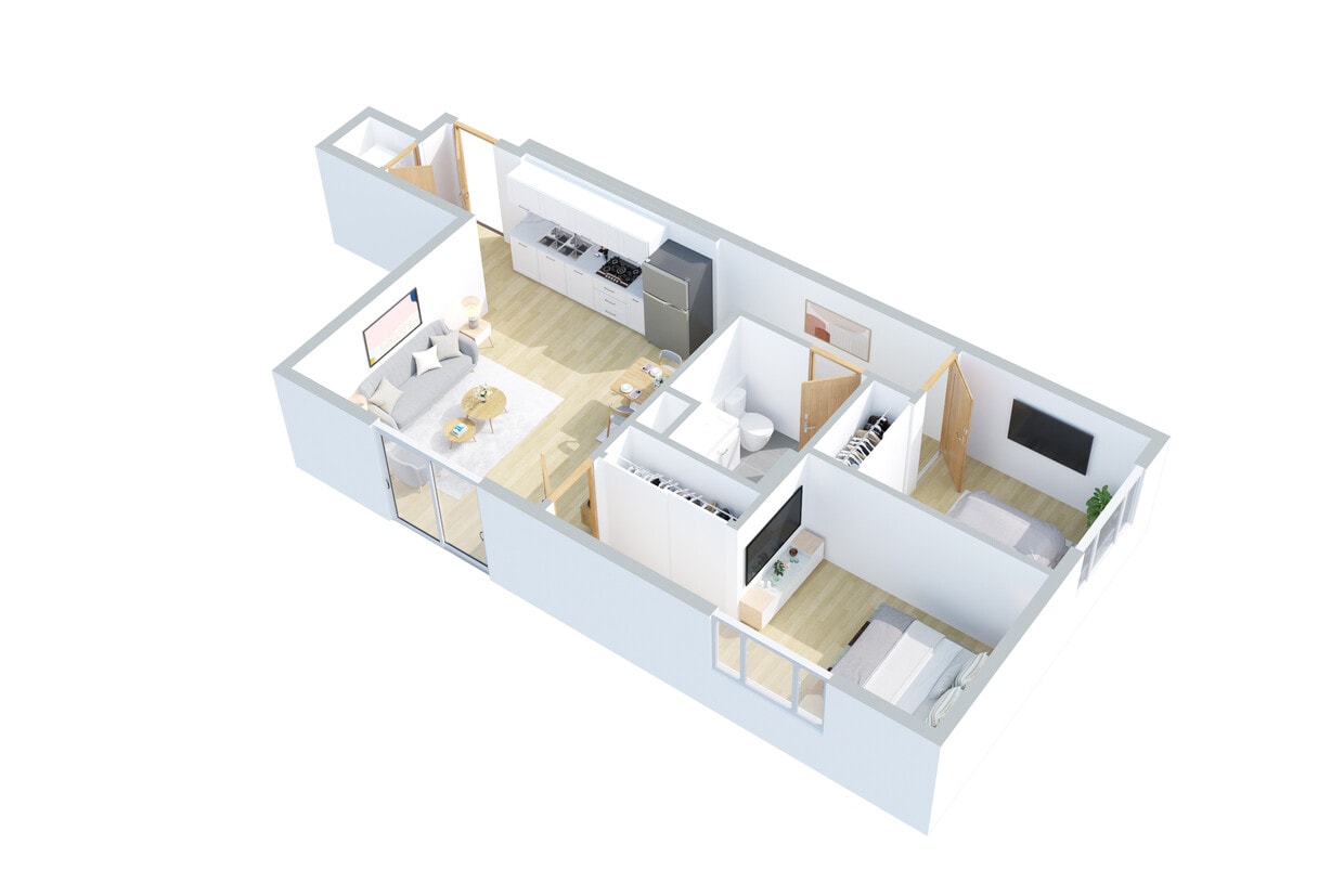 Floor Plan - 2B - 1B