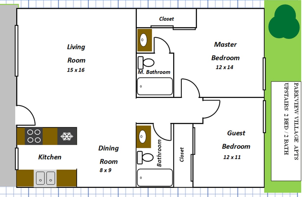 Floor Plan - 2/2 Up
