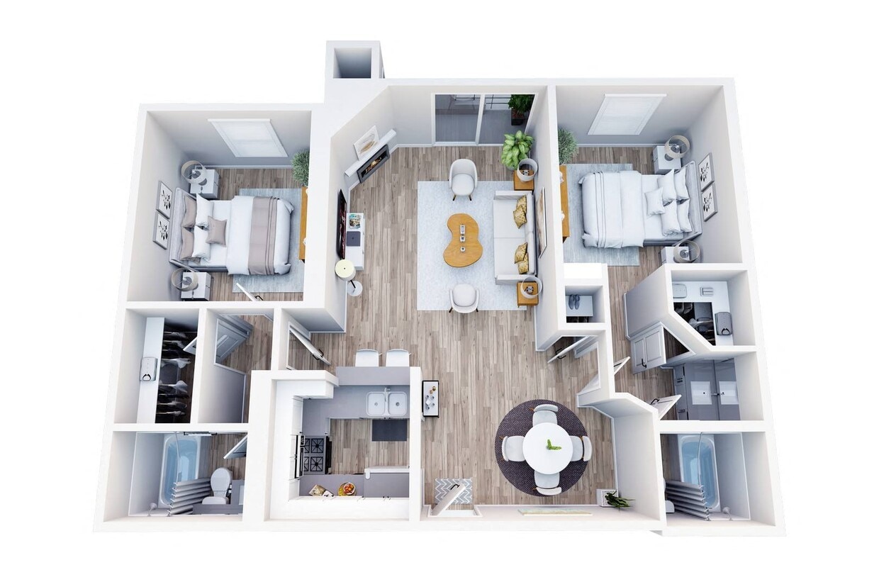 Floor Plan -  2 Bed 2 Bath A