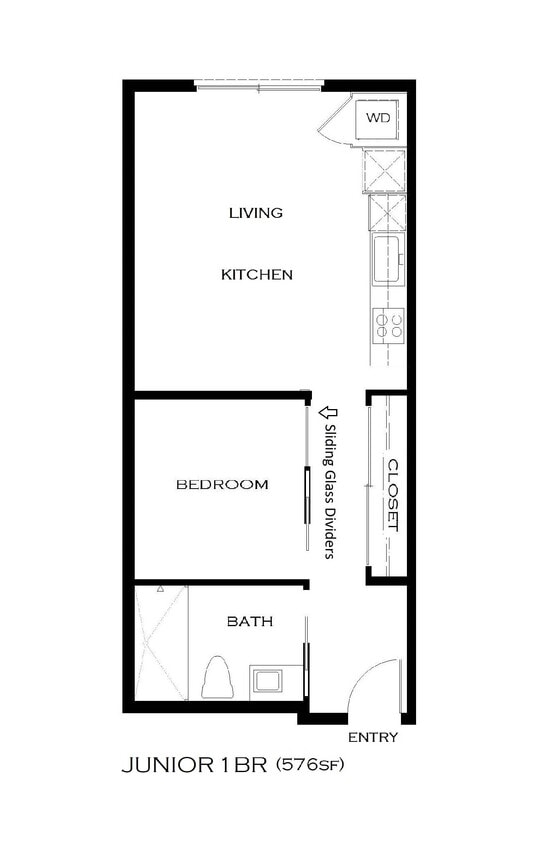 Floor Plan - Jr 1 Bedroom