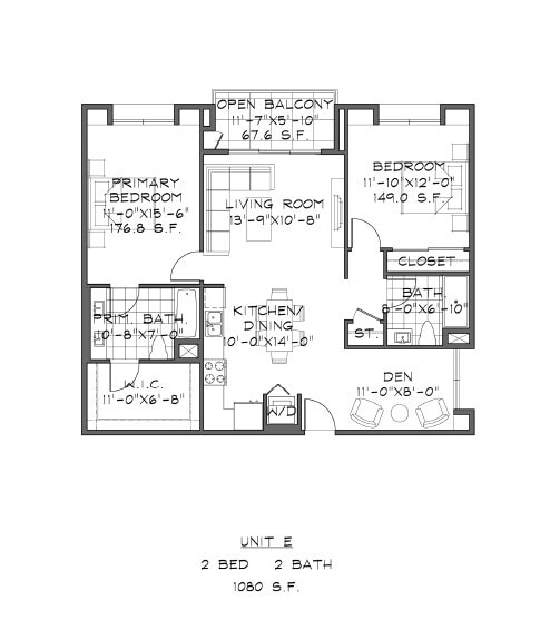 Floor Plan - E - 2B 2B
