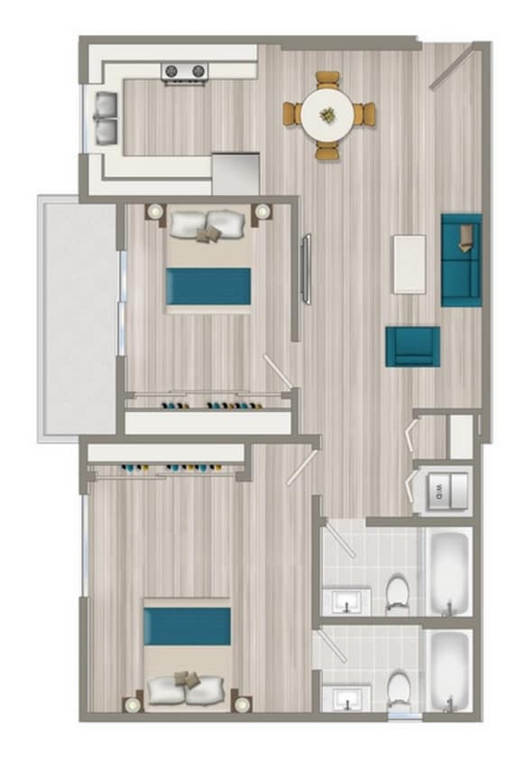 Floor Plan - 2x2-800