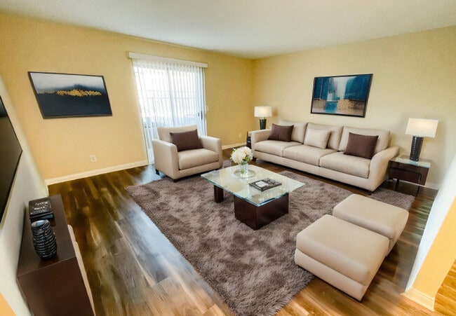 Virtually staged living room (furniture not included) - 225 W. Verdugo Apartments